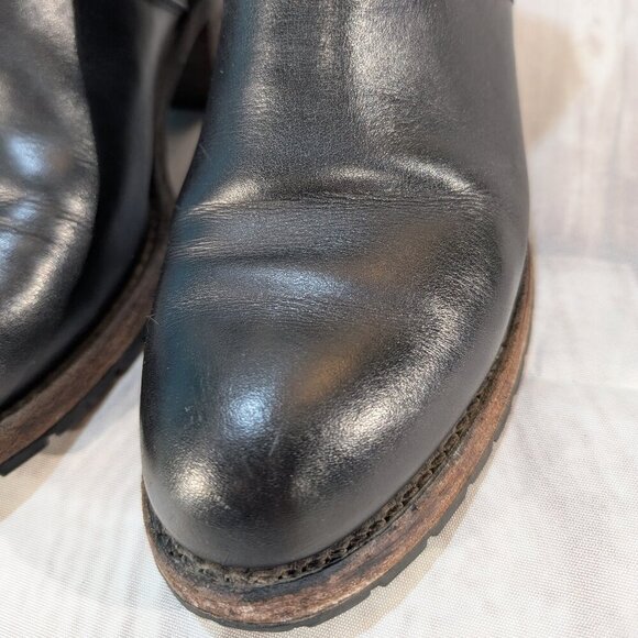 Vintage Black Leather Chelsea Ankle Boots - Women's 8 - Picture 6 of 9